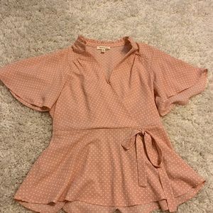 Peplum polka dot blouse